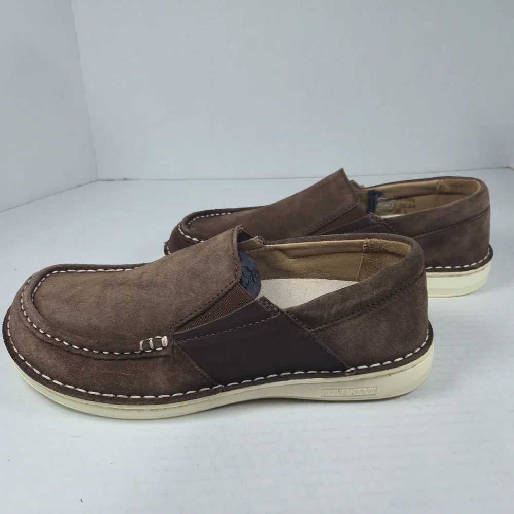 Birkenstock Unisex Duma Brown Leather Slip-On Loafers Size EU 38 Reg US W7 M5
